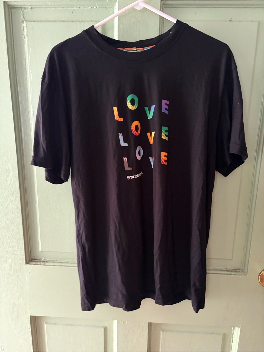 New Smartwool Merino Sport 150 Pride Graphic T-Shirt size l large black